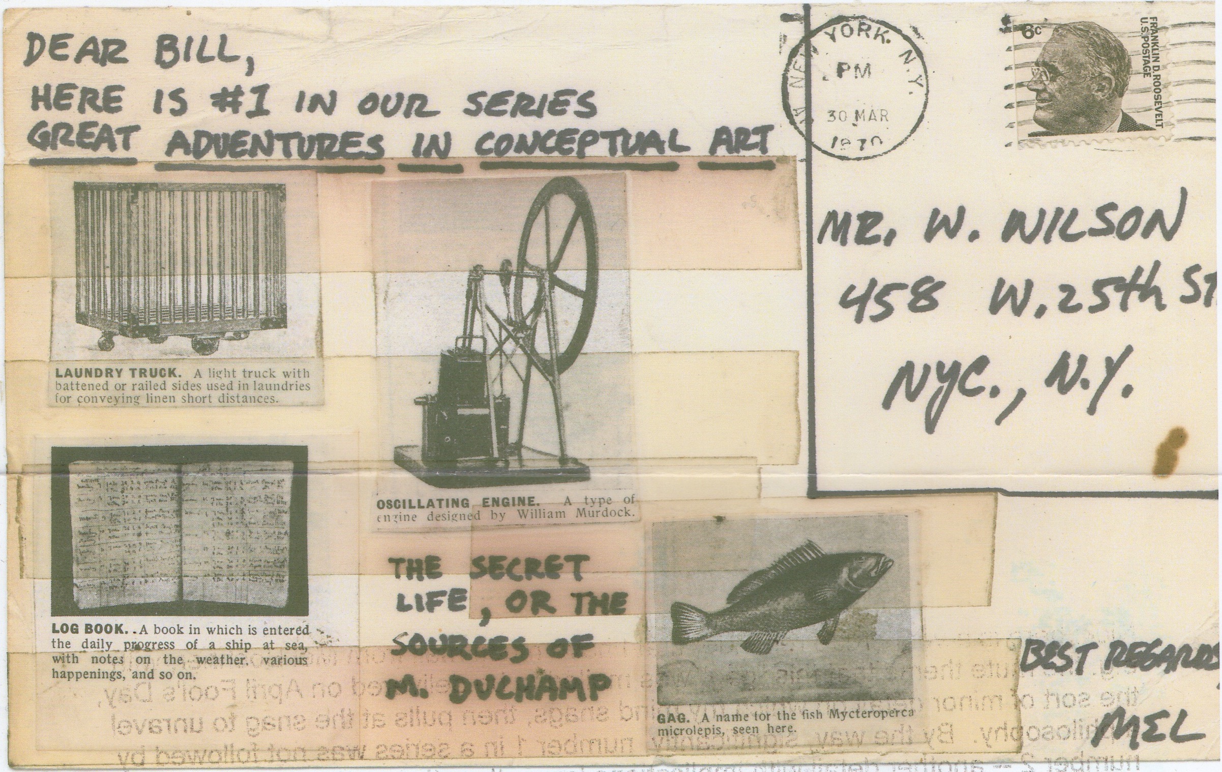 Postcard from Mel Bochner